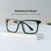 Emerson Eyeglasses in Rectangle Green Frame | Zeelool
