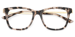 Large Rectangle Eyeglasses With Woven Metal Temples
