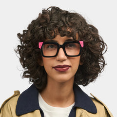 Trendy Rectangular Glasses Frames For Women - Sarah Black Glasses