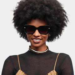 Neon Square Black Polarized Sunglasses