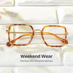 Shane Amber Frame Glasses with Square Frame Online | ZEELOOL