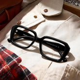 Rowan Black Full Rim Rectangle Eyeglasses for Women | ZEELOOL