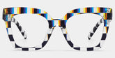 Geek Chic Malcolm Checkered Square Frame Glasses