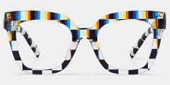 Geek Chic Malcolm Checkered Square Frame Glasses