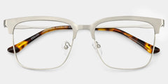 Cleo Silver Frame Glasses with Browline Frame Online | ZEELOOL