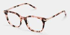 Square Pink Tortoise Eyeglasses- Vilmarie Acetate Frame Glasses