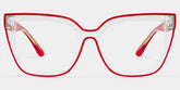 Mirta Square Glasses with Clear Frame and Red Edge