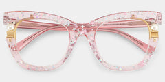 Transparent Pink Glasses with Pearl and Glitter Stars