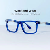 Emerson Eyeglasses in Rectangle Blue Frame | Zeelool