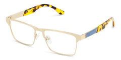Jasper Eyeglasses in Browline Gold Frame | Zeelool