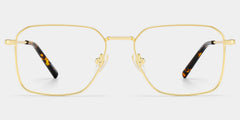 Leah Gold Frame Rectangular Glasses in Metal Frames for Men | ZEELOOL
