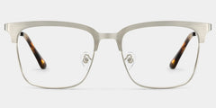 Cleo Silver Frame Glasses with Browline Frame Online | ZEELOOL