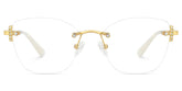 Gold Rectangle Jaxon Glasses with Rimless | Zeelool