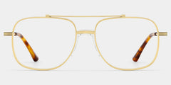 Poppy Gold Aviator Glasses | Striped Varsity Metal
