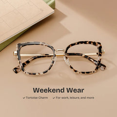 Leila Tortoise Frame Glasses with Butterfly Frame Online | ZEELOOL