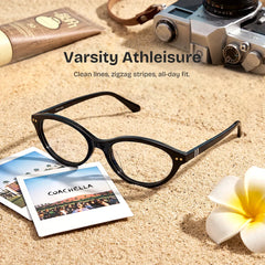 Ashby Black Oval-Frame Glasses | Slim Varsity Style