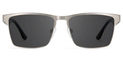 Jasper Eyeglasses in Browline Silver Frame | Zeelool