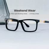 Emerson Eyeglasses in Rectangle Black Frame | Zeelool