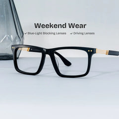 Emerson Eyeglasses in Rectangle Black Frame | Zeelool