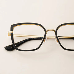 Square Black Eyeglasses- Max Metal Frame Glasses