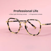 Mitchell Mixed Tortoise Frame Glasses with Geometric Shape | Zeelool