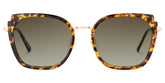 Tortoise Metal Frame Glasses With Wide Size For Women