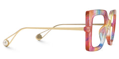 Qatar Square Rainbow Painted Thick Big Frame Glasses