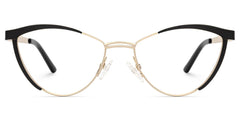 Sydney Cat Eye Metal Black Frame Glasses | Zeelool