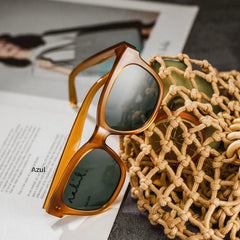 Azul beige Frame Polarized Sunglasses with square Style Online | ZEELOOL
