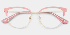 Lacey Pink Matte Frame Glasses with Browline Frame Online | ZEELOOL