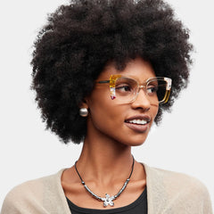 Flair Yellow Clear Frame Glasses with Square Frame Online | ZEELOOL