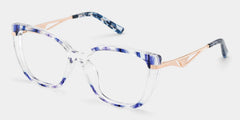 Cateye Shape Blue Light Blocking Glasses with Blue Pattern