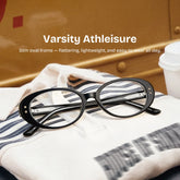 Lennon Black Oval Glasses | Retro Varsity Athleisure