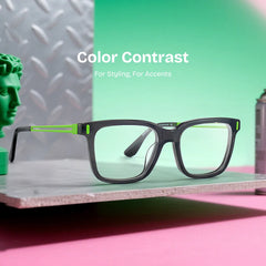 Axel Gray Frame Glasses with Rectangle Frame Online | ZEELOOL