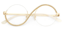 Women's Half Frame Glasses With Diamonds
