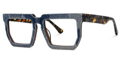 Rectangle Daniela Denim Blue Frame Glasses