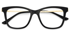 Large Rectangle Eyeglasses With Woven Metal Temples