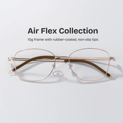 Nicole Gold Wire Frame Glasses in Rectangle Metal Material | ZEELOOL