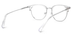Clear Mixed-Materials Geometric Eyeglasses- Geno