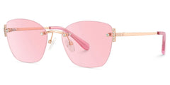 Pink Rectangle Jaxon Eyeglasses with Rimless | Zeelool