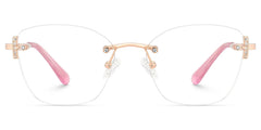 Pink Rectangle Jaxon Eyeglasses with Rimless | Zeelool