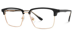 Adjustable Nose Pads Booker Eyeglasses, Booker Black-Gold Glasses -Zeelool