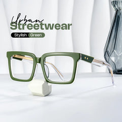 Green Square Frame Glasses - Hattie on Sale | Zeelool