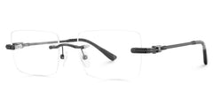 Gray Rimless Eyeglasses Frames With Adjustable Nose Pads