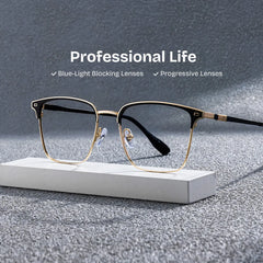 Dawson Black Rectangle Prescription Glasses | Zeelool