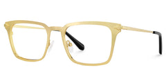 Gold Metal Frame Glasses With a Rectangle Shape