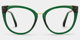 Dalton Cat Eye Dark Green Frame Glasses | Zeelool