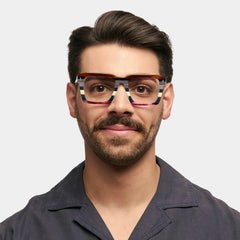 Kenish Designer Eyeglasses in Square Multicolor Frame