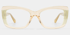 Leona Rectangle Gold Glitter Eyeglasses with Bling Frame | ZEELOOL