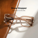 Dax Square Beige Frame Eyeglasses for Women| ZEELOOL